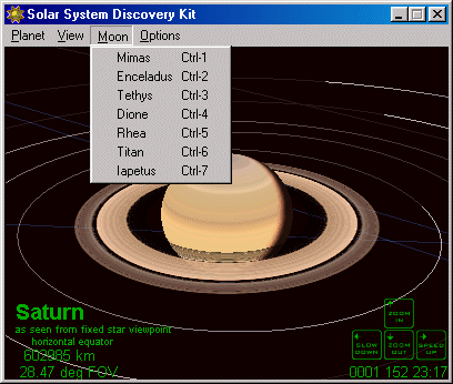 Screen Capture: Saturn and its seven classic moons